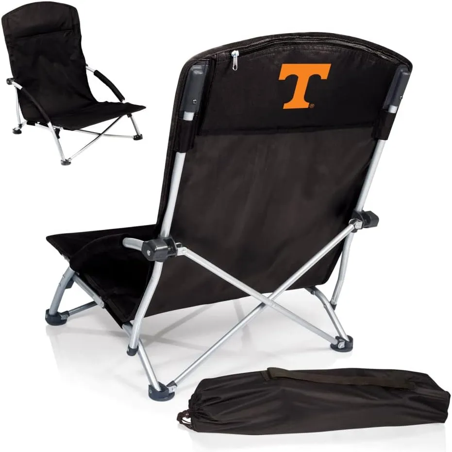 PICNIC TIME NCAA Tranquility Beach Chair with Carry Bag - Low Beach Chair for Adults - Low Lawn Chair
