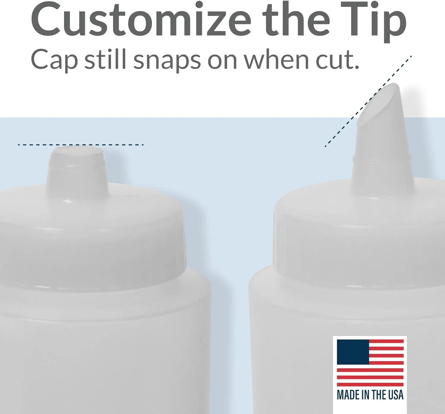 Pinnacle Mercantile Plastic Squeeze Condiment Bottles with Red Tip Cap 16-ounce Set of 6 Wide Mouth