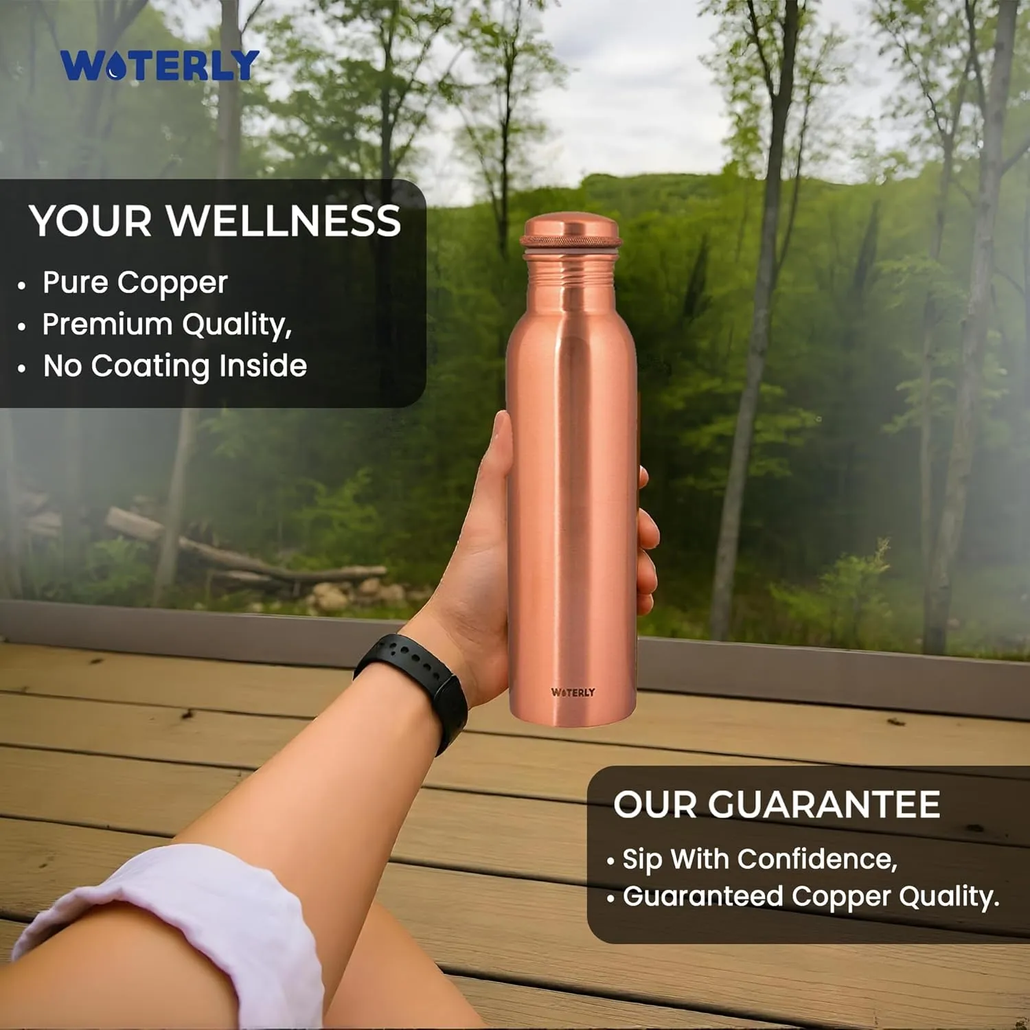 Plain Copper Water Bottle (34 Oz /1000ml) With Set Of 2 Tumbler (10 Oz/300ml Each) | Best use for Office,Gym & gifts |100% Pure Copper Material with Leak proof Quality