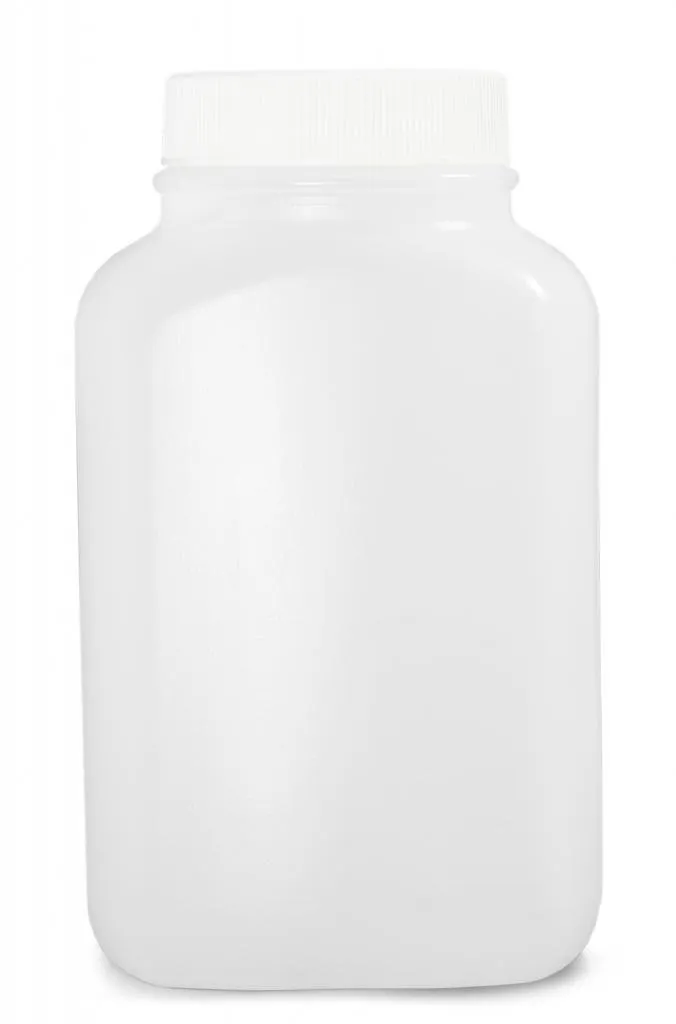 PLC-03479 Natural HDPE Wide Mouth Oblong Bottle with 43-400 White Polypropylene Unlined Cap, 8.5oz Capacity, 68mm OD x 115mm Height (Case of 250)