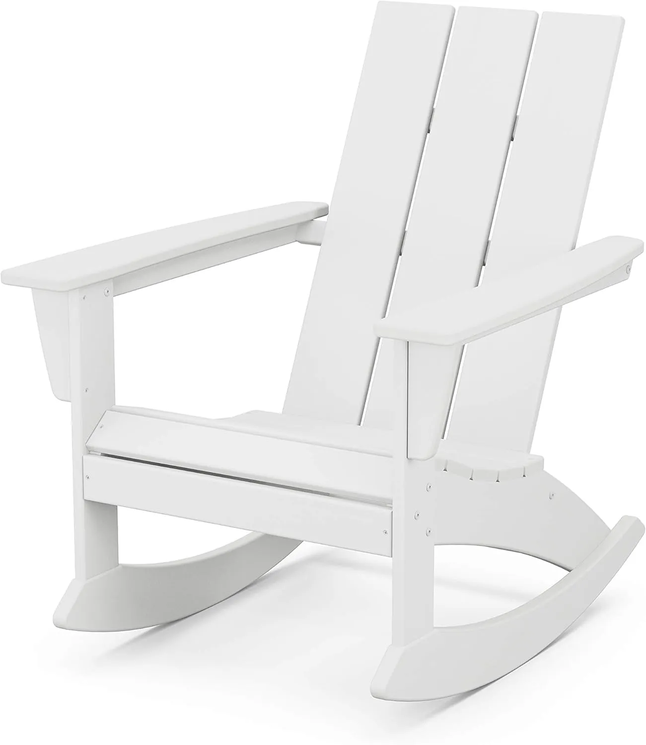 POLYWOOD® Modern Adirondack Rocking Chair, White