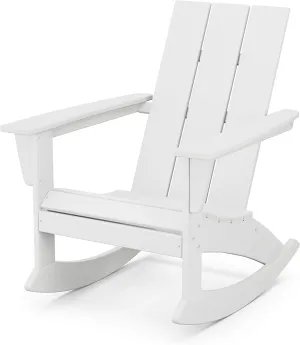 POLYWOOD® Modern Adirondack Rocking Chair, White
