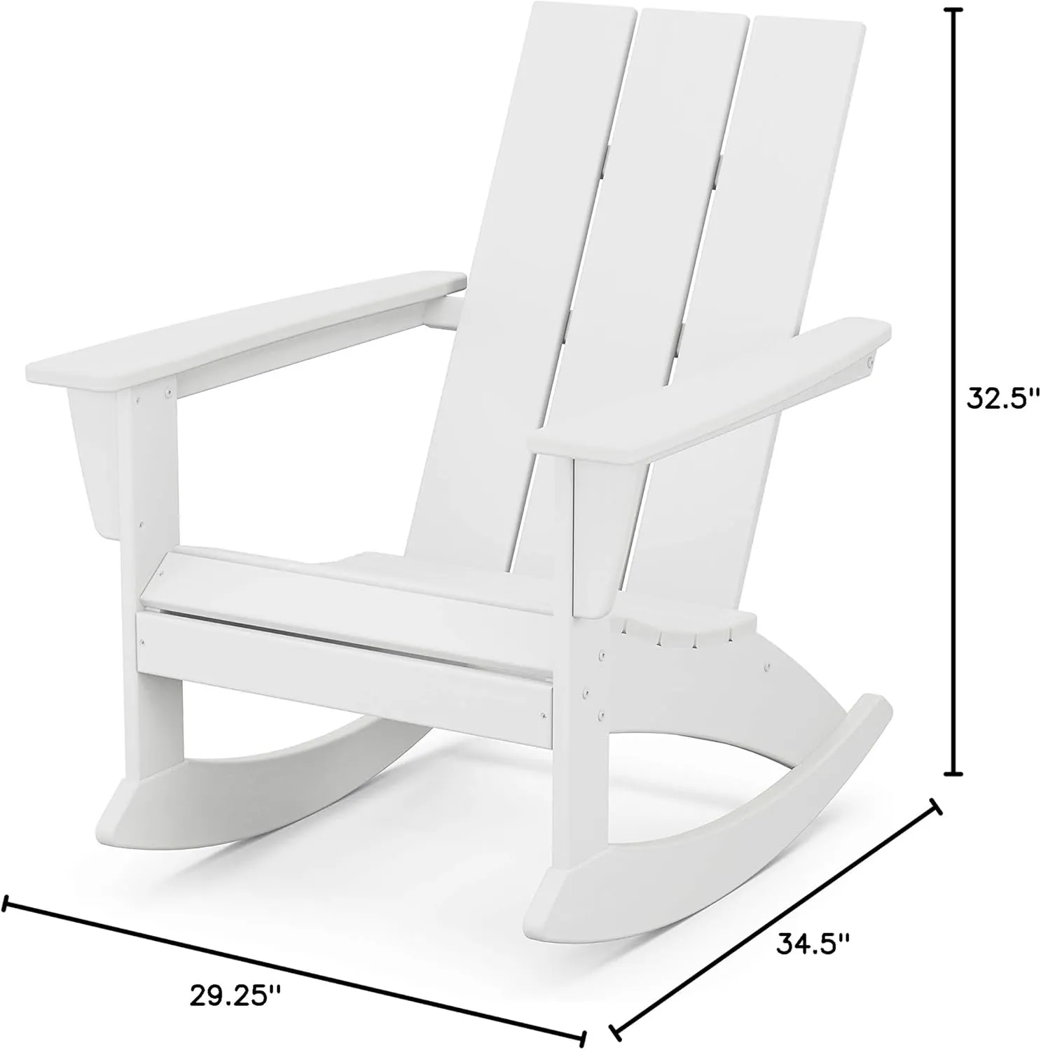 POLYWOOD® Modern Adirondack Rocking Chair, White