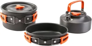 Portable Aluminum Camping Cookware Set 3-piece Pot Set Utensils for Hiking Climbing and Outdoor Camping Trips