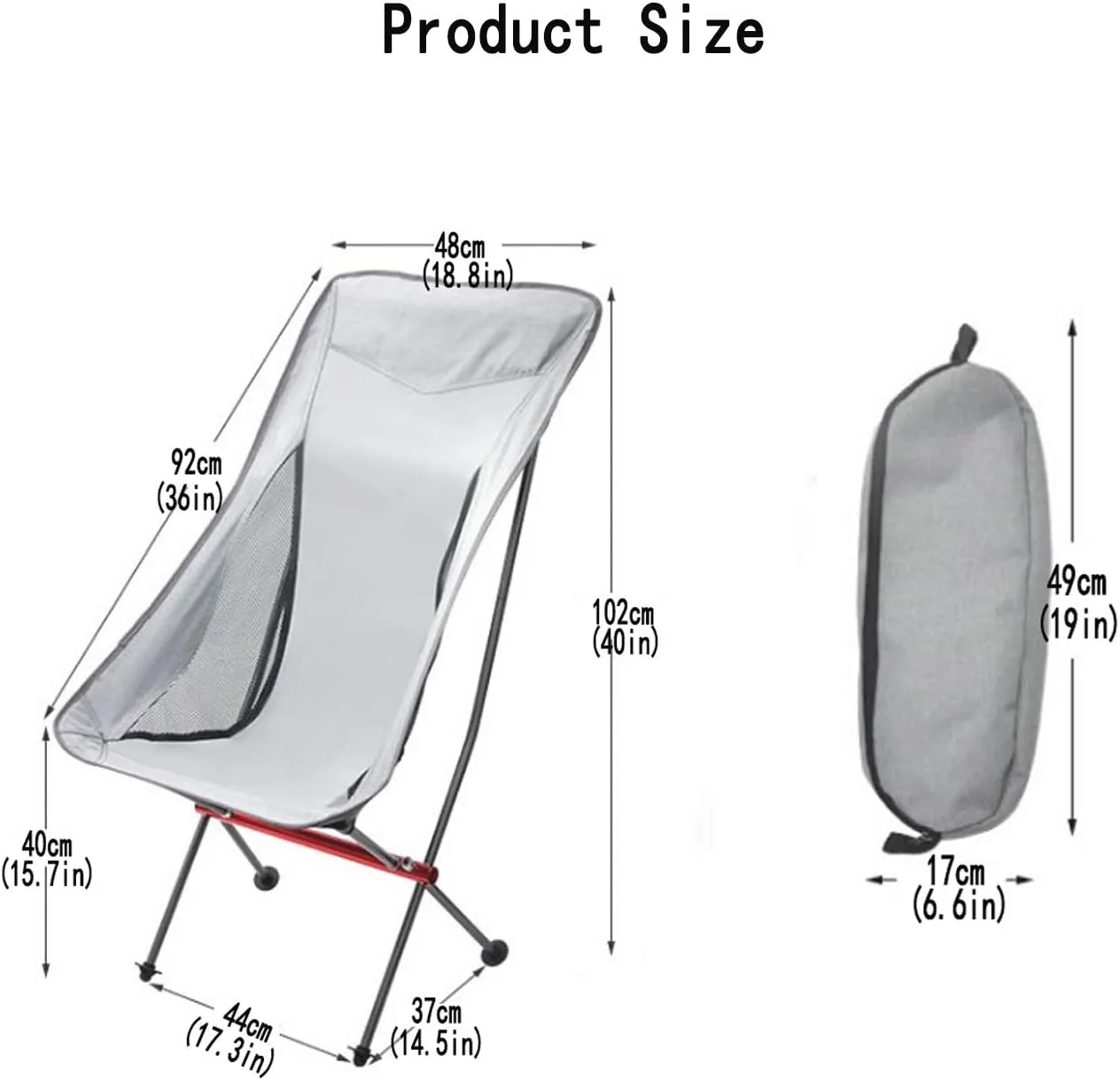 Portable Camping Chair Ultra Light Foldable,Outdoor Folding Fishing Stool,Aluminum Alloy Frame for Beach Garden Picnic Trip Travel Hiking with Backrest