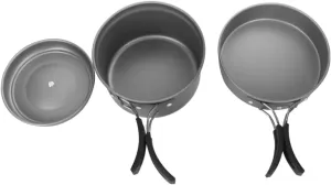 Portable Camping Cookware Kit Aluminum Alloy Pot Pan Bowls Set Outdoor Cookware Equipment for Hiking