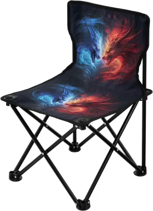 Portable Camping Folding Chairs Foldable Chair Small Dragon Dinosaur Lightweight Backpacking Outdoor Outside Fishing