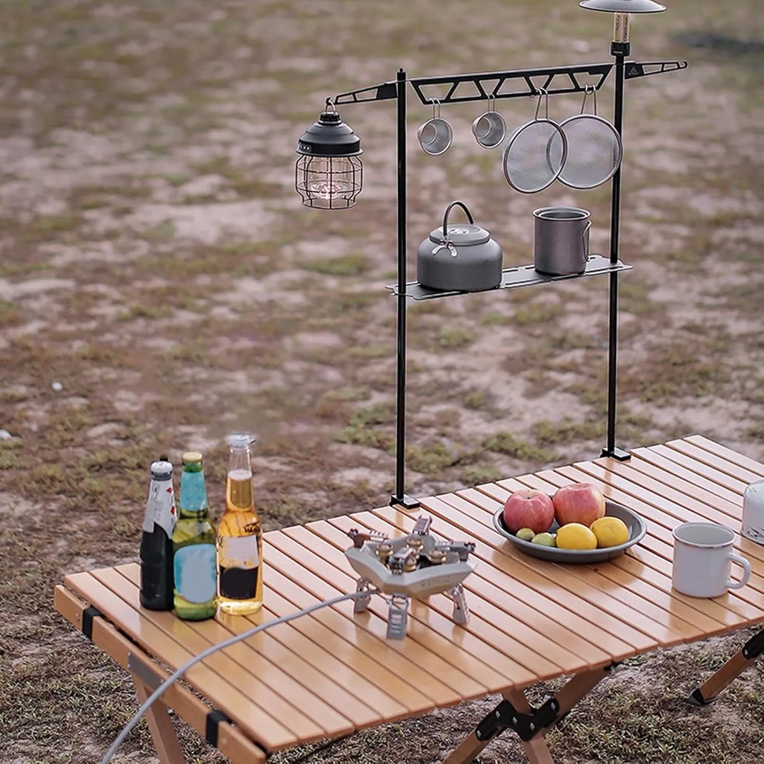 Portable Camping Rack | Desktop Shelf Camping, Camping Desktop Cookware Rack - Desktop Cookware Organizer, Portable Multi-Function Organizer for BBQ Grill Picnic Outdoor Travel Hiking Fishing
