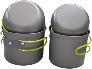 Portable Grill Camping Pot Set Titanium Outdoor Cooking Pot Mess Kit Non-Slip Grip