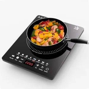 Portable Induction Cooktop, Countertop Burner with Multi-Function, 2200w Electric Stove with Easy Clean Glass, 8 Modes Sensor Touch Cooker (WI1)