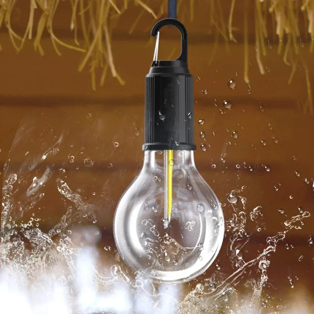 Portable LED Camping Lantern, USB-C Rechargeable, Warm Light, Waterproof with Hook for Hiking, Fishing