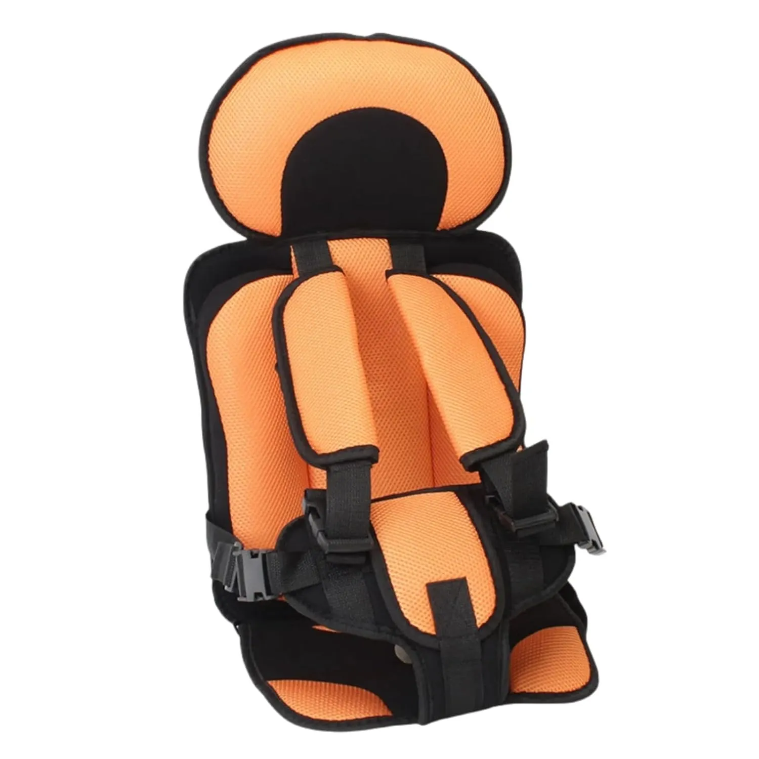 Portable Seat Booster for Kids, Foldable Travel Cushion with Non-Slip Design, Lightweight Baby Support Pad for Golf Cart, Airplane, and Home Chairs (Orange)