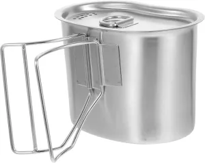 Portable Stainless Steel Pot Outdoor Camping Kettle Mini Pot Lunch Box Water Cup