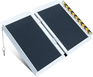 Portable Wheelchair ramp 2FT,No-Slip Aluminum Folding Handicap Ramp 800lbs Weight capacaity,Wheel Chair ramp for Home Steps,Stairs,car