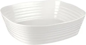 Portmeirion Sophie Conran White Square Roaster | 11 Inch Baking Pan for Oven | Deep Casserole Dish | Made from Fine Porcelain | Dishwasher and Microwave Safe