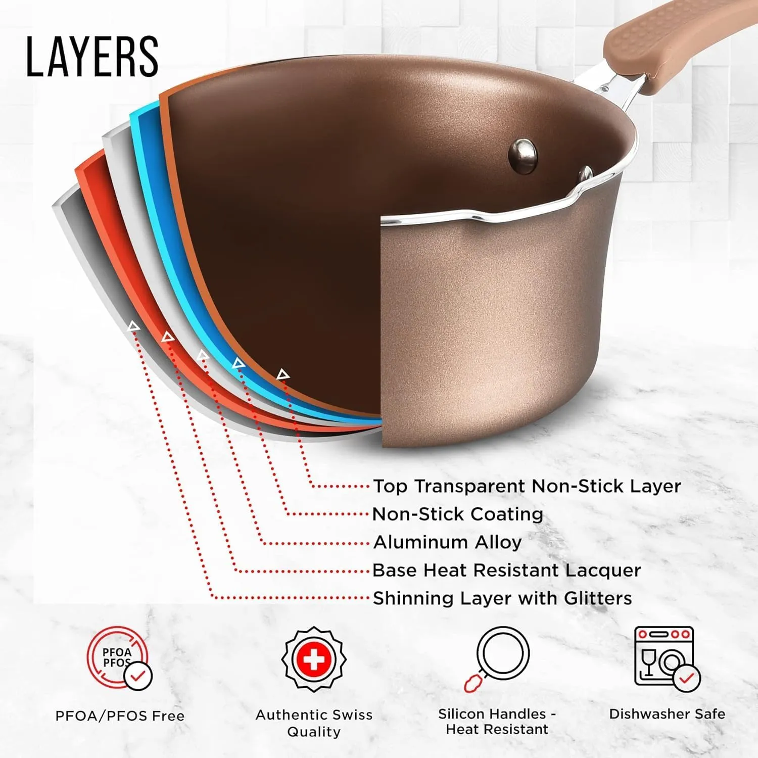 Pots and Pans Set Non Stick Ceramic, 23-Piece Cookware & Bakeware Sets with Plaid Pattern, Stackable Design, Dishwasher Safe, Stain-resistant, Oven & All-Stove Safe, Tempered Glass Lid, Golden