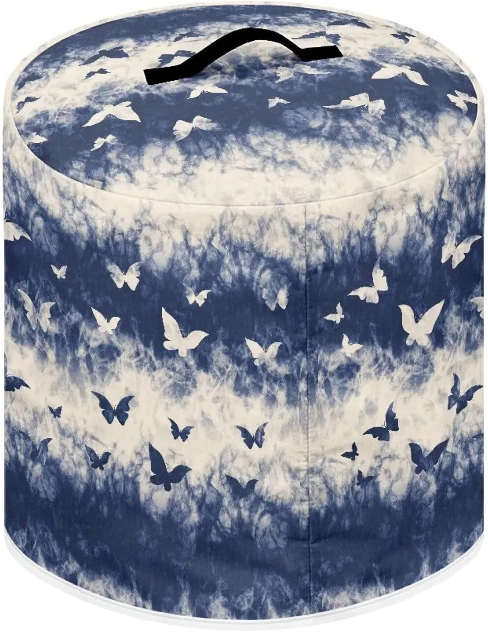 Pressure Cooker Cover Electric Rice Cooker Dust Cover Round Protective Cover Bag with Top Handle and 2 Pocket for Travel Portable and Home Decor, Blue Smoke Butterfly Print