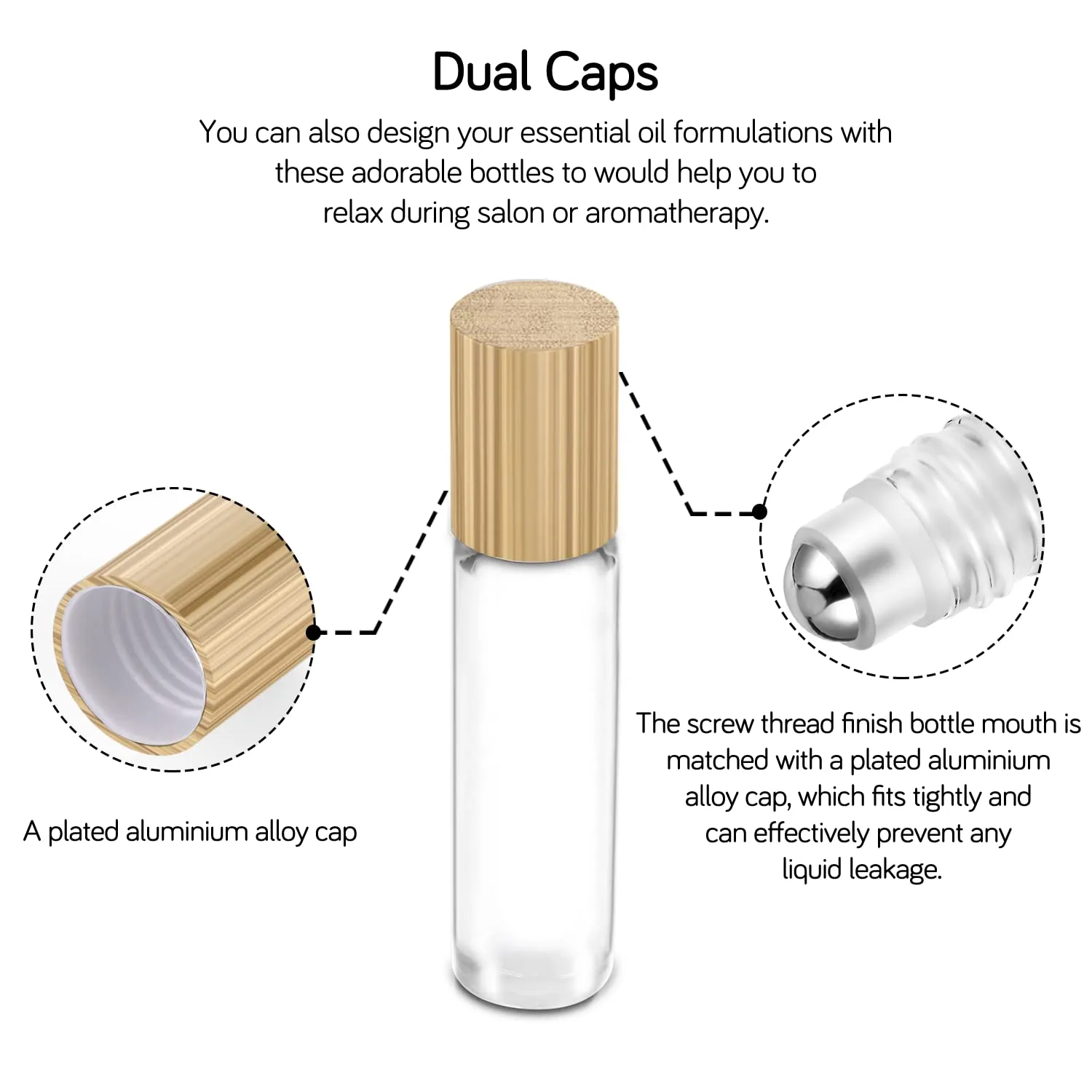 PrettyCare Essential Oil Roller Bottles 10ml (24 Pack Clear Glass Bottle with Bamboo Lid, 4 Extra Roller Balls，48 Labels, 2 Openers, 2 Funnels, 4 Droppers, Roller Balls For Essential Oils