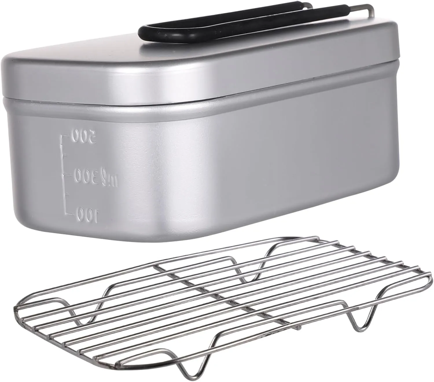 PRETYZOOM Outdoor Lunch Boxes Set Camping Cookware Square Containers Skid-proof Handle