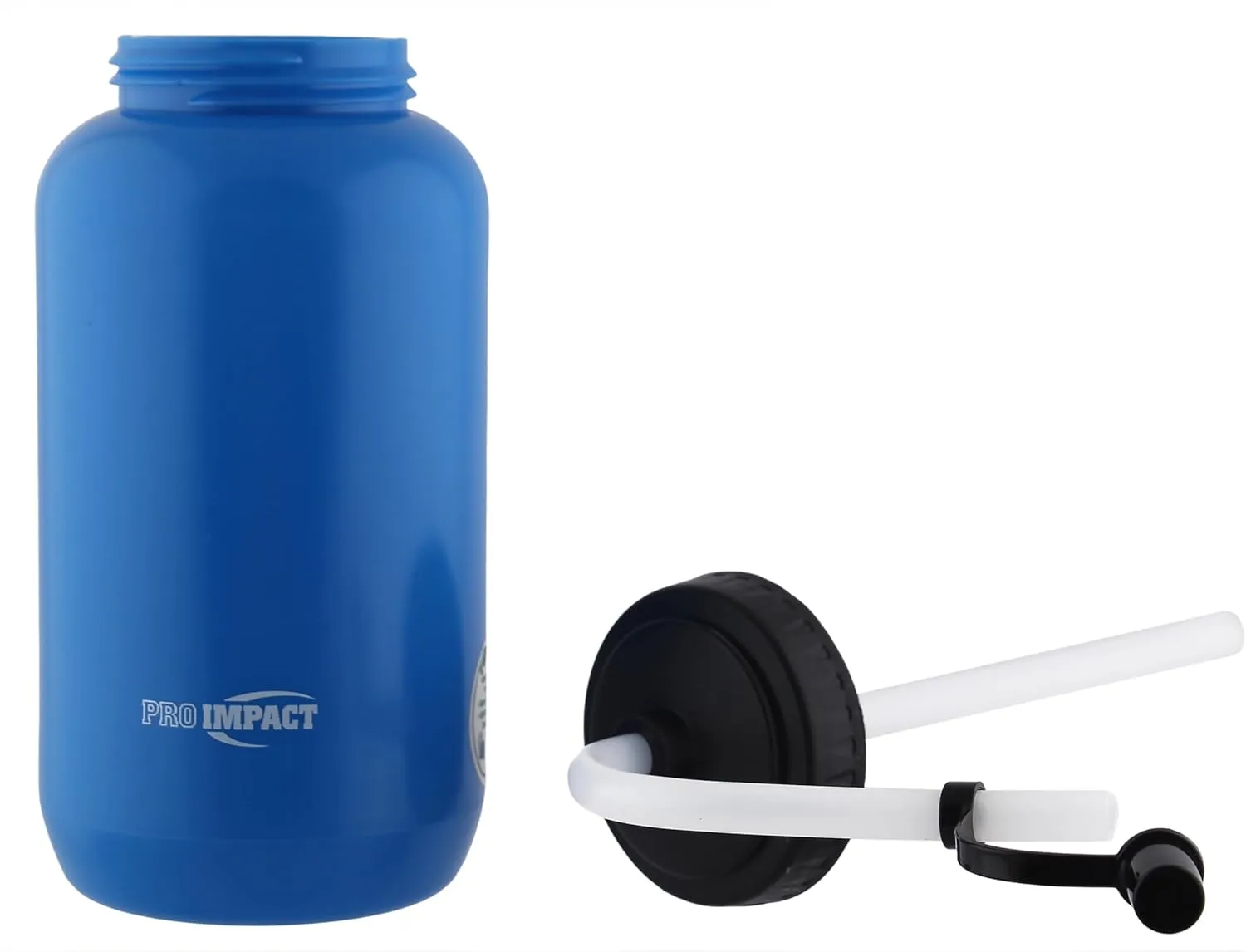 Pro Impact Squeezable Water Bottle Bendable Long Straw - LDPE BPA Free Plastic - Hydration for Baseball Hockey Gym MMA Yoga Boxing Cycling Softball Football Lacrosse (35.5 Oz.)