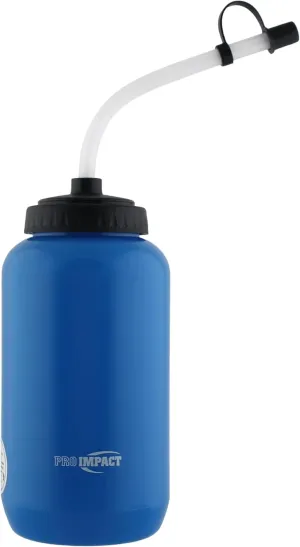 Pro Impact Squeezable Water Bottle Bendable Long Straw - LDPE BPA Free Plastic - Hydration for Baseball Hockey Gym MMA Yoga Boxing Cycling Softball Football Lacrosse (35.5 Oz.)