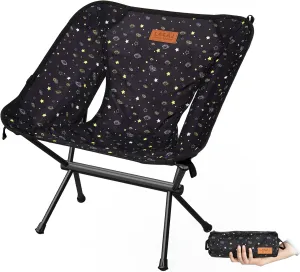 Protable Lightweight Chair for Youth, Compact Folding Size 12.6“×4.3", Only Weights 1.6lbs, 600D Oxford Fabric, Durable Aluminum Alloy Frame, Easy to Storage & Carry(Black)