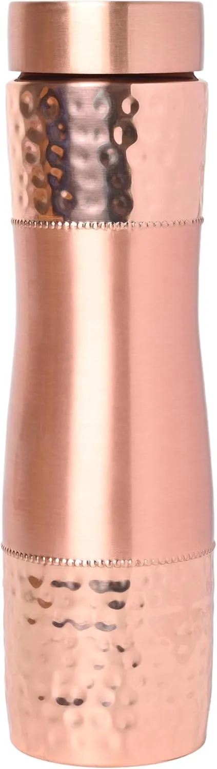 Pure Copper Water Bottle Wide Mouth, 1000 Ml Capacity (33.81 US Fl Oz) For Ayurveda Health Benefits (Plain)
