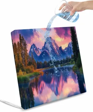 Purple Mountain Outdoor Cushion Chair Cover Set of 2 - Waterproof Couch Seat Covers, Green Trees Modern Art Patio Furniture Protector Cushions Slipcovers for Sofa/RV, 20"x18"x4"