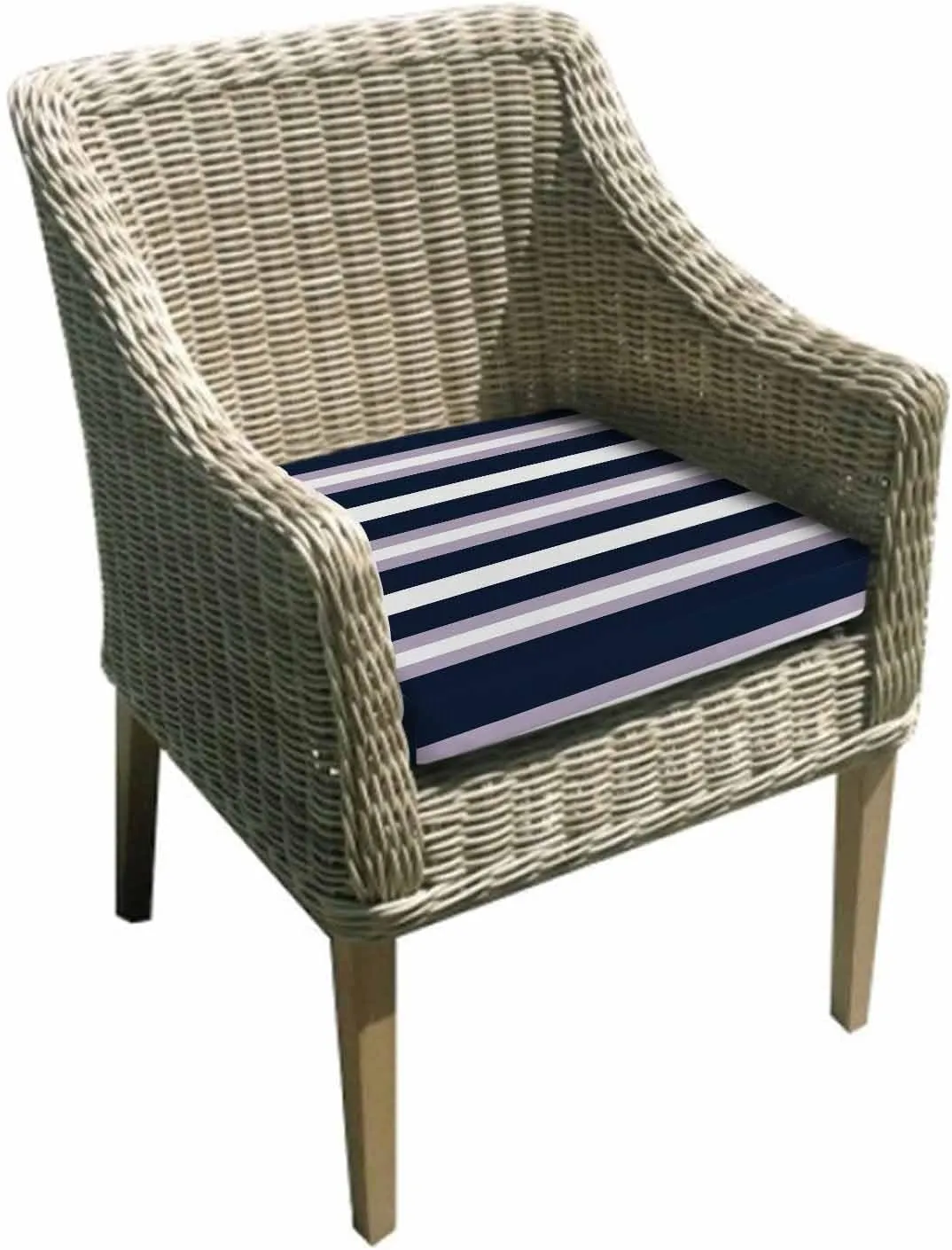 Purple Navy Blue Striped Outdoor Cushion Chair Cover Set of 2 - Waterproof Couch Seat Covers, Abstract Gradient Lines Art Patio Furniture Protector Cushions Slipcovers for Sofa/RV, 22"x20"x4"