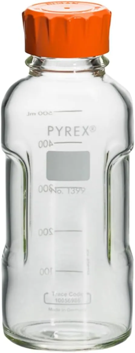 Pyrex 1399-500CN-M Slim line Media Bottle Easy Pour Corning 500ML Ca, Glass (Pack of 1)