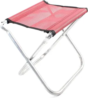 Qtqgoitem Outdoor Camping Fishing Picnic Hiking Aluminum Red Folding Stool Chair Seat (Model: c21 012 3d9 7b2 dc6)
