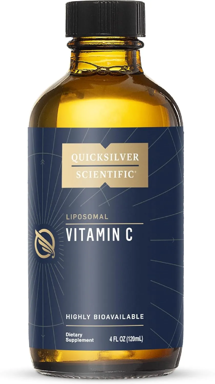 Quicksilver Scientific Liposomal Vitamin C - 1000mg Buffered Liquid Vitamin C Supplement - Immune   Antioxidant Support - Liposomes for Superior Absorption - Vegan   Non-GMO (4oz / 120ml)