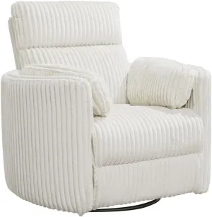 Radius Modern Fabric Swivel Glider Recliner in Ivory