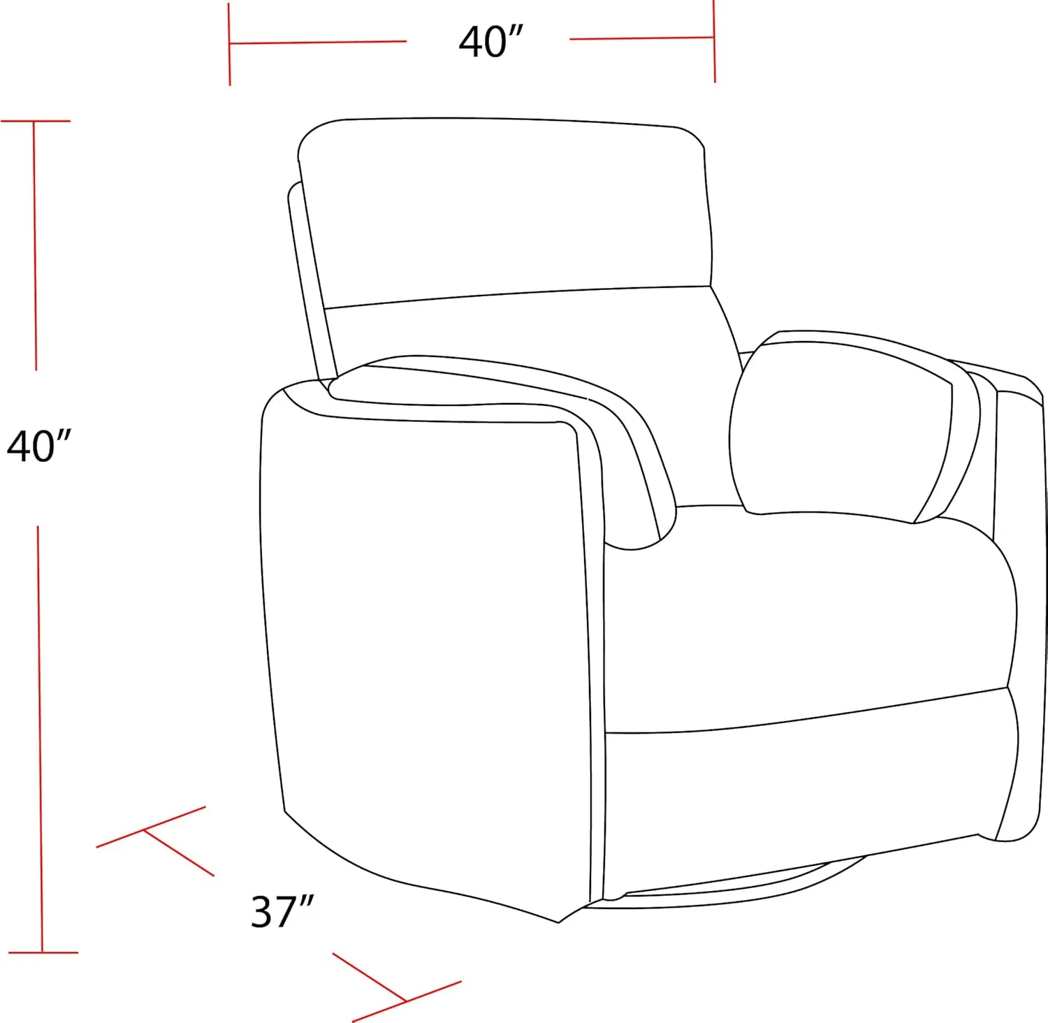 Radius Modern Fabric Swivel Glider Recliner in Ivory