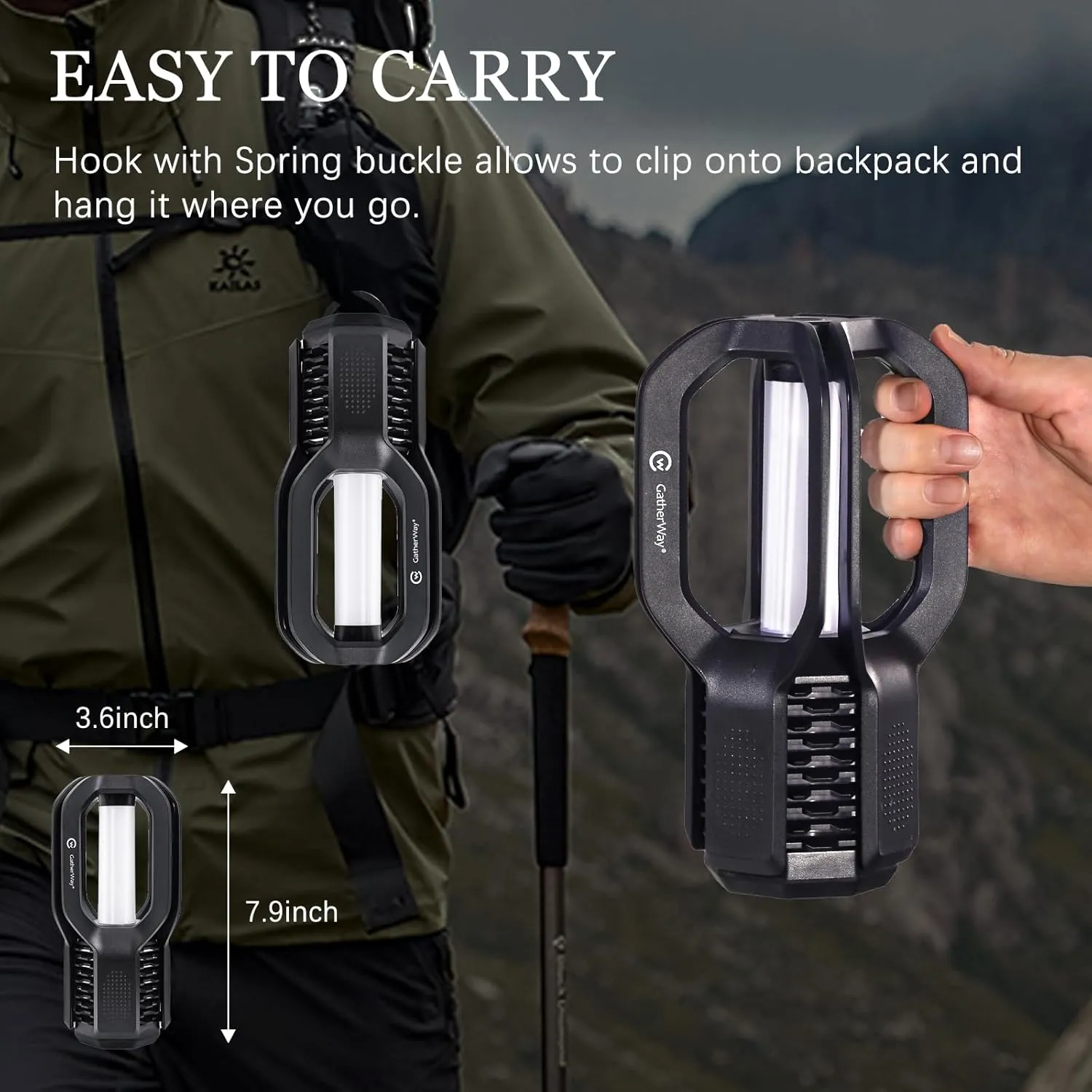Rechargeable LED Camping Lantern - Free-Grip Design,4 Modes,IP65 Waterproof,3000K Warm Glow, Lightweight Portable Outdoor Light,Emergency Tent Light for Hiking,Backpacking & Home Use
