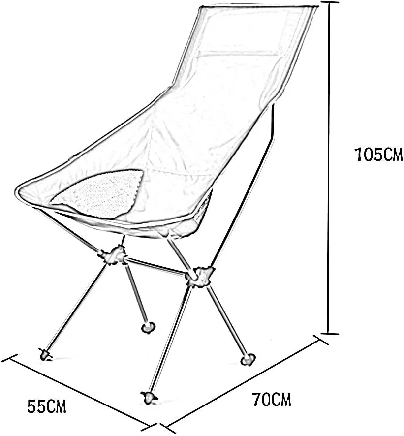 Recliner, Moon Chair Outdoor Folding Chair Fishing Chair Lengthen Increased with Pillow Lounge Chair 70x55x105cm(Purple)