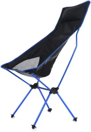 Recliner, Moon Chair Outdoor Folding Chair Fishing Chair Lengthen Increased with Pillow Lounge Chair 70x55x105cm(Purple)