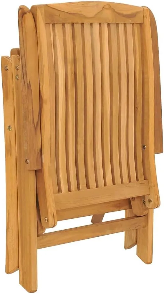 Reclining Patio Chairs with Cushions 2 pcs Solid Teak Outdoor Furniture Adjustable Lounge Chair Patio Chairs with Cushions Foldable Garden Chairs for Lawn, Beach, and Patio