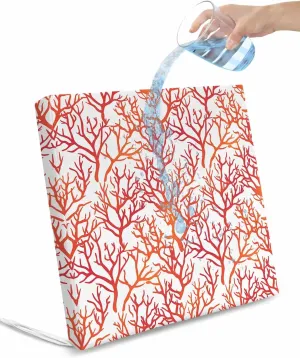Red Coral Coastal Outdoor Cushion Chair Cover Set of 4 - Waterproof Couch Seat Covers, Summer Beach Nautical Ocean Patio Furniture Protector Cushions Slipcovers for Sofa/RV, 24"x24"x4"