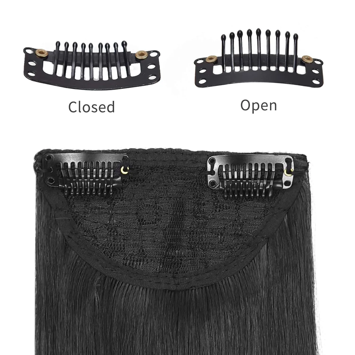 REECHO Thick Long Straight 3PCS Set Clip in on Hair Extensions for Women Girls (24 Inch (Pack of 3), Black Brown - Straight)