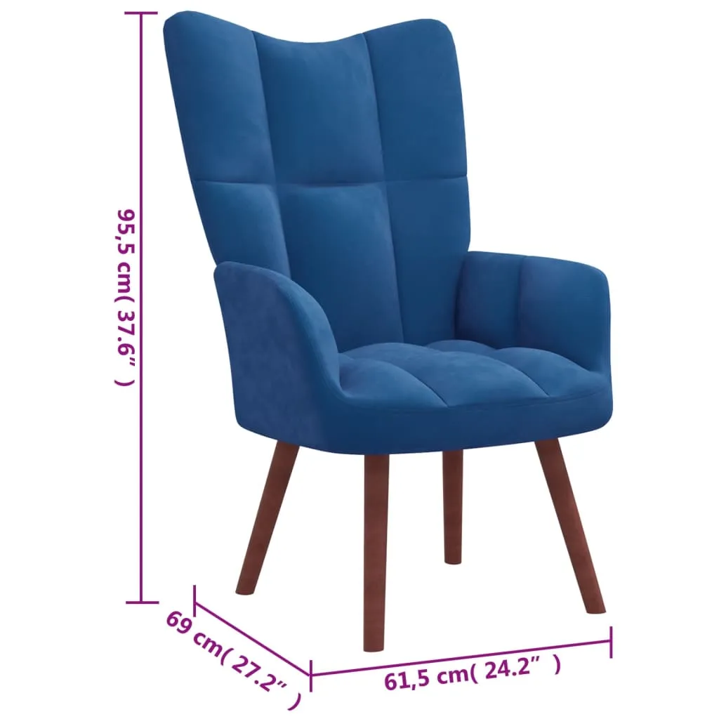 Relaxing Chair Blue Velvet