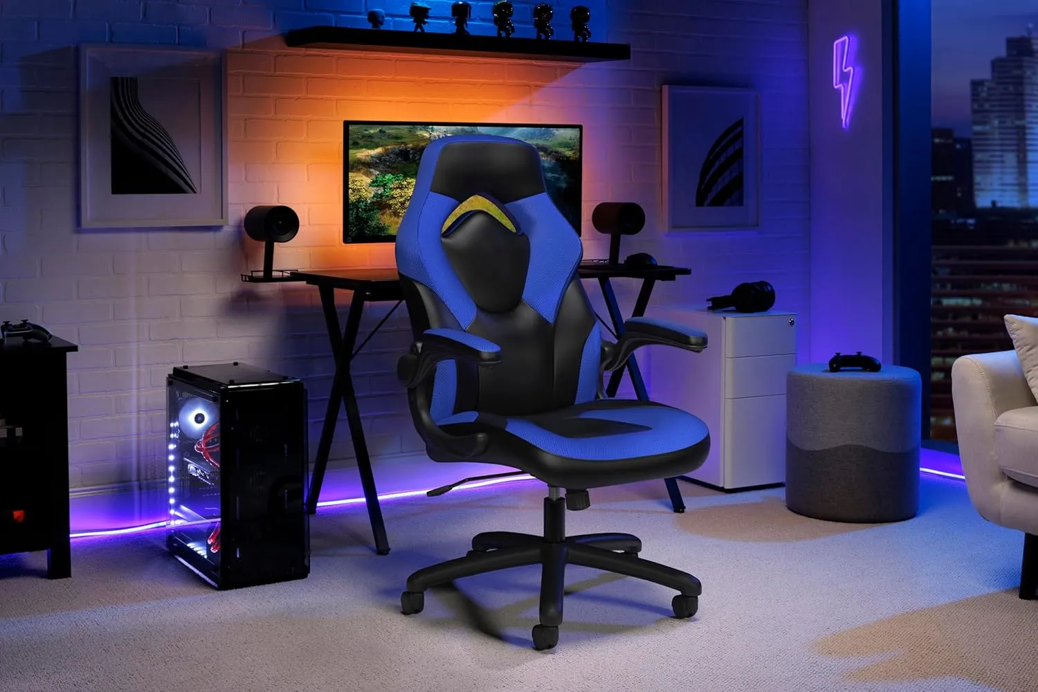 RESPAWN 3085 Gaming Chair - Gamer & Office Chair with Integrated Headrest, Adjustable Tilt & Tilt Lock - Blue