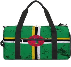 Retro Dominica Flag Gym Bag-Workout Organizer with Water Resistant Compartments for Gym Lovers