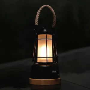 Retro Hemp Rope 800 Lumen Recharge Bamboo Lantern