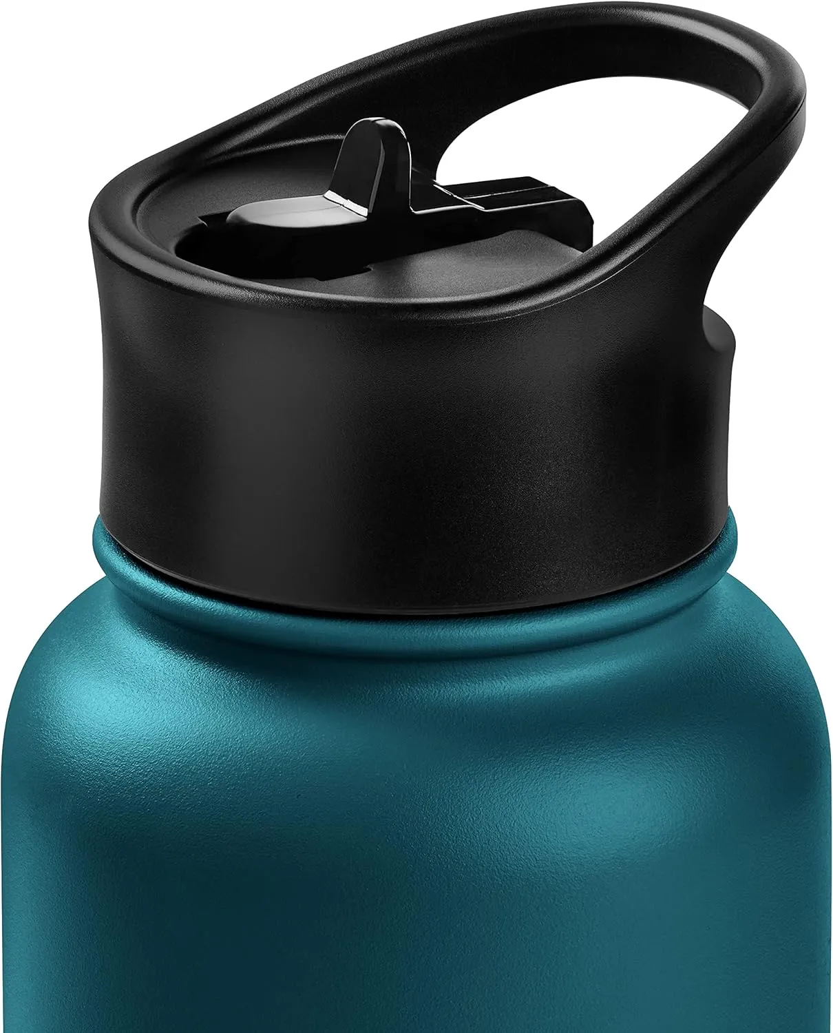 Retrospec Alder Insulated Water Bottle with Straw Lid & Handle Cap - Stainless Steel Wide Mouth Double-Wall Vacuum Insulated Thermos - BPA Free Leakproof Canteen