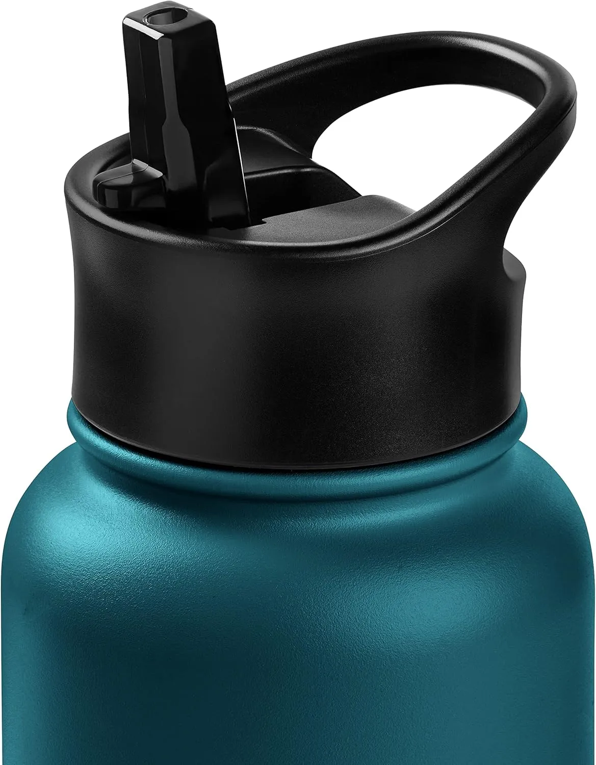 Retrospec Alder Insulated Water Bottle with Straw Lid & Handle Cap - Stainless Steel Wide Mouth Double-Wall Vacuum Insulated Thermos - BPA Free Leakproof Canteen