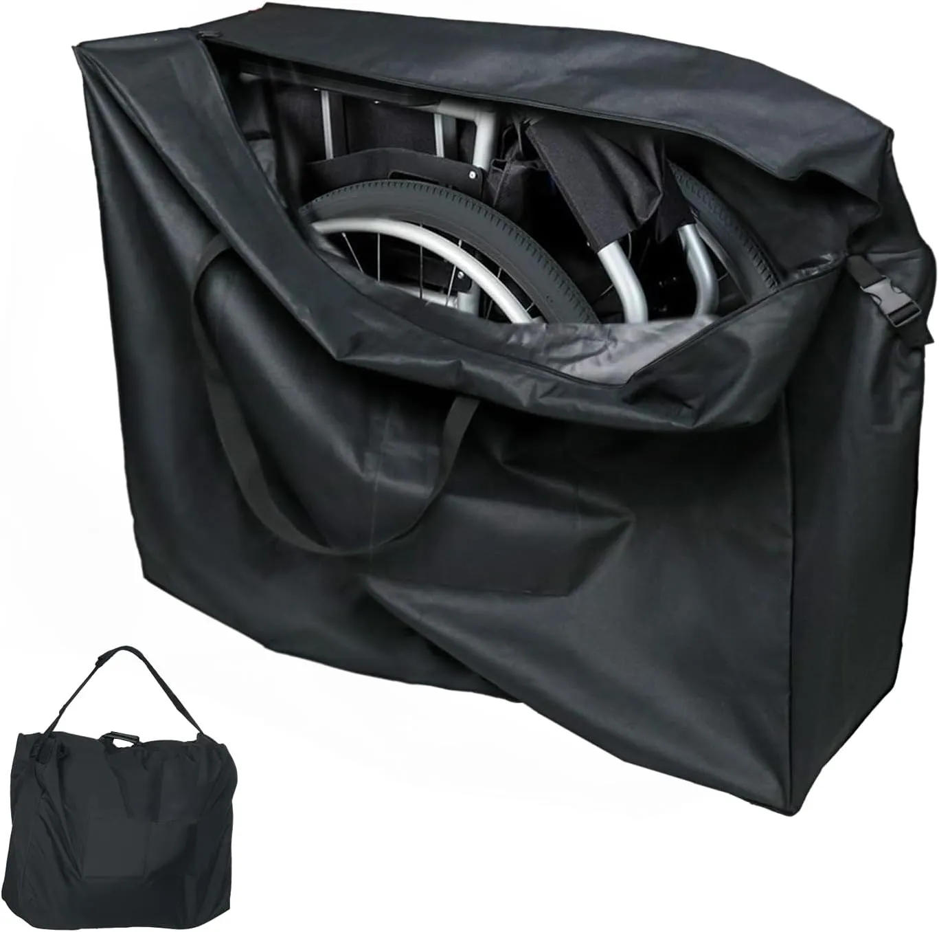 Rollator Bag,Wheelchair Bag for Seniors and Stroller,Travel Walker Bags for Folding Walker,Folding Rollator Accessories (35''Lx9.8''Wx28''H)