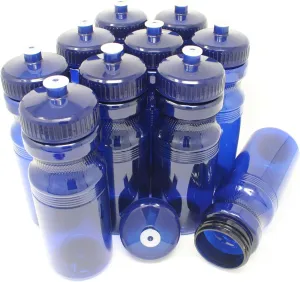 Rolling Sands 24 Ounce BPA-Free Plastic Water Bottles, Set of 10, Made in USA