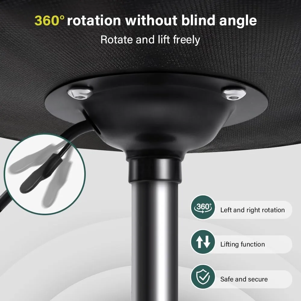 Rolling Stool Chair with Wheel Perfect for Home Work SPA Massage Height-Adjustable and Cost-Effective Swivel Stool with Low Back (Brown)