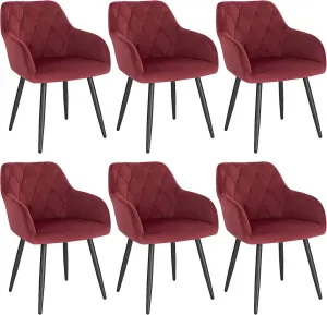 Rootz Dining Chair Set - Modern Seat - Armchair - Ergonomic Design - Velvet Fabric - 44cm x 42.5cm x 46.5cm - Load Capacity 120kg